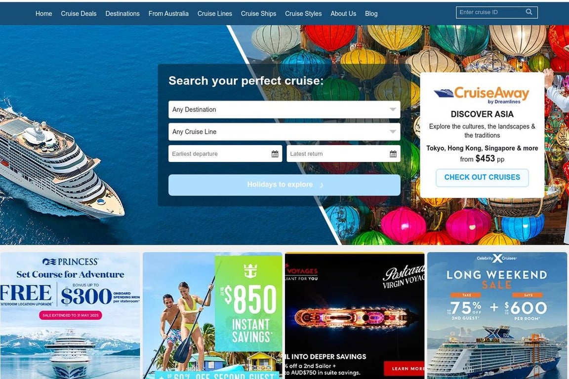 CruiseAway homepage