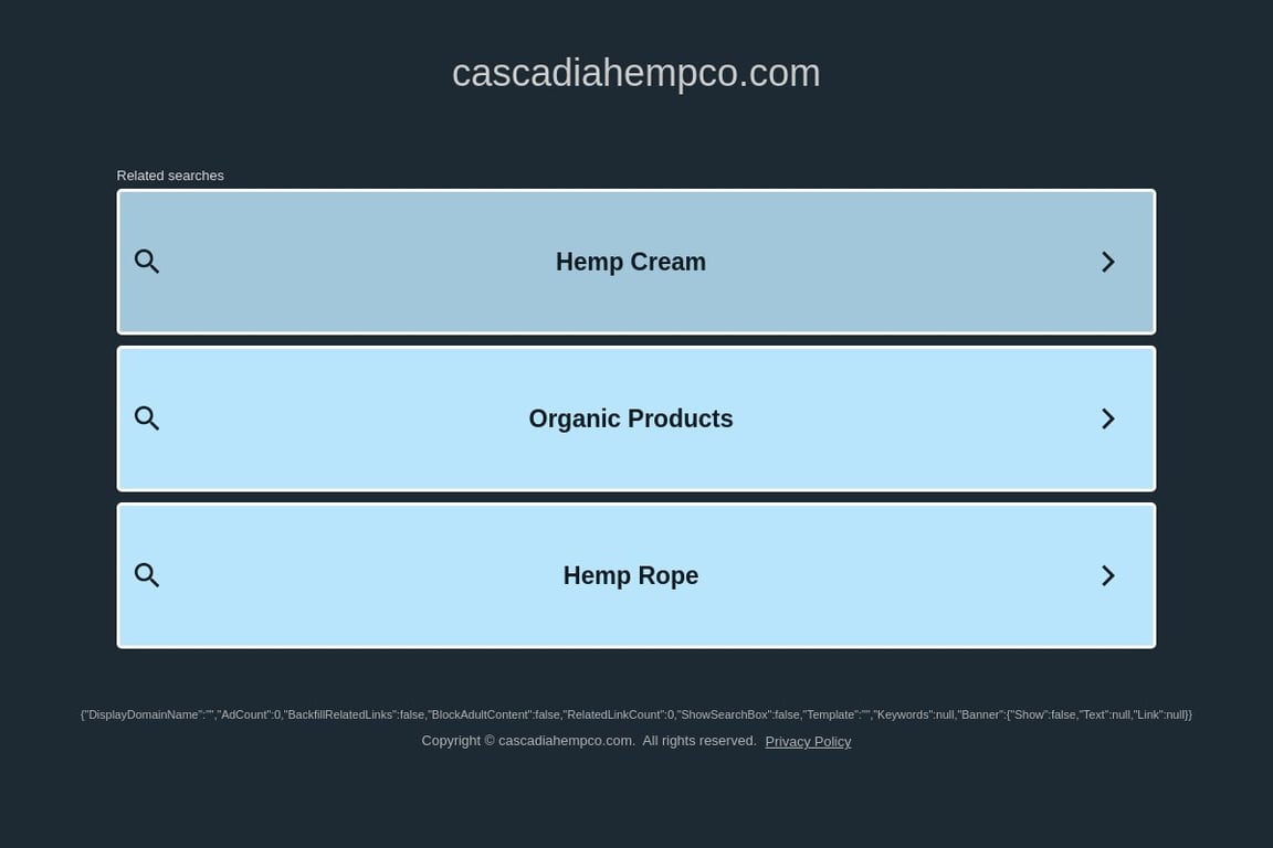 Cascadia Hemp Co. homepage