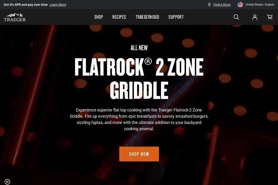 Traeger Grills homepage