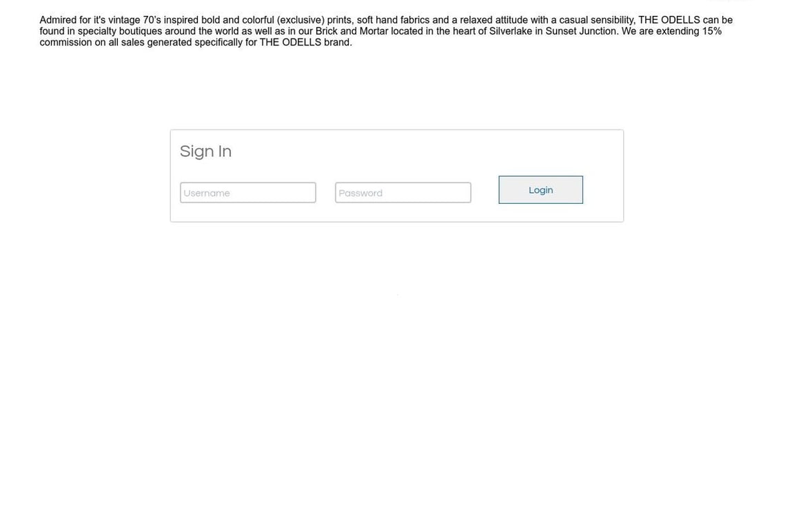 THE ODELLS affiliate program signup page