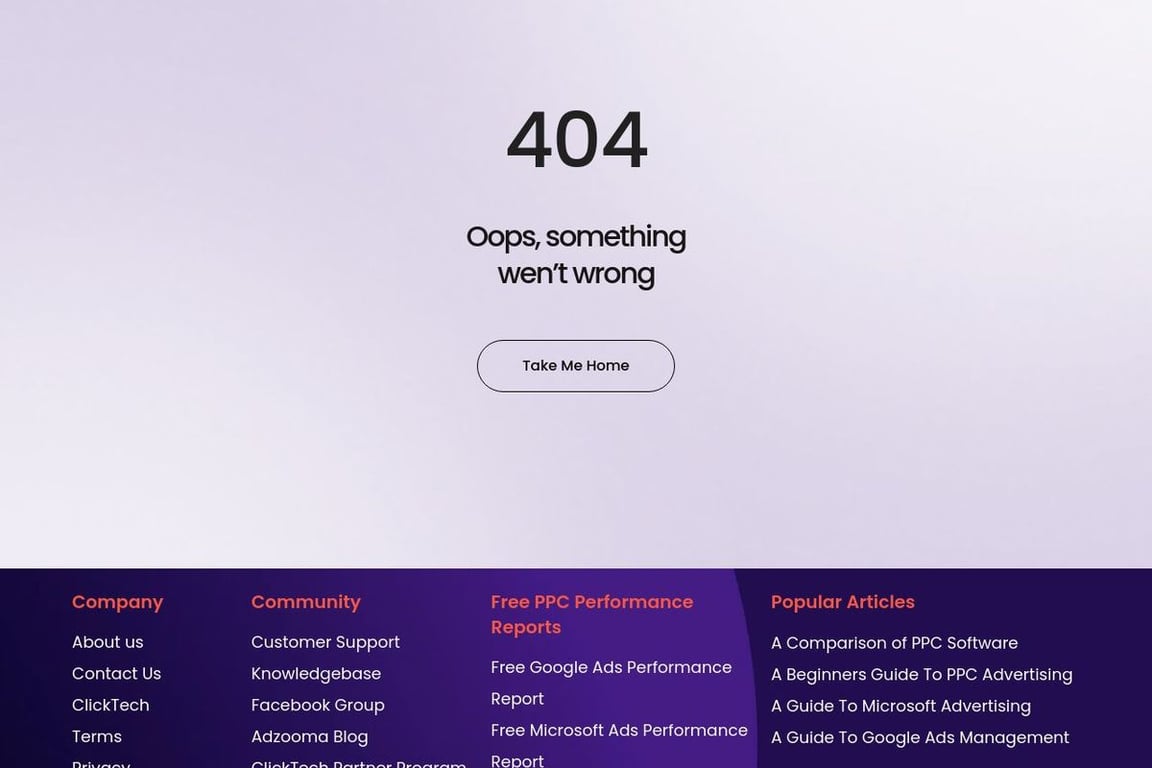 Adzooma affiliate program signup page