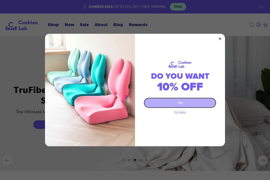 Cushion Lab homepage