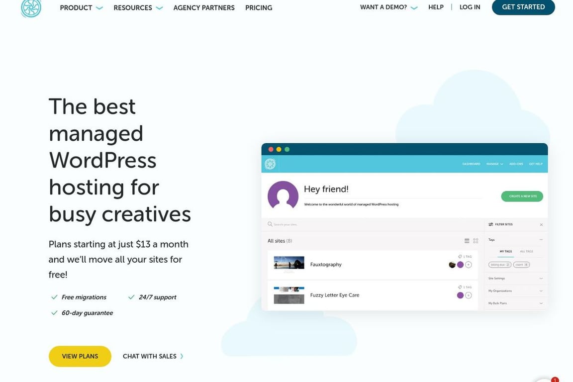 Flywheel homepage