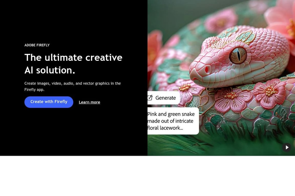 Adobe homepage