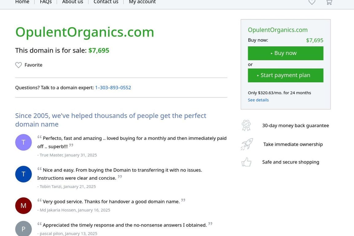 Opulent Organics CBD Preferred homepage