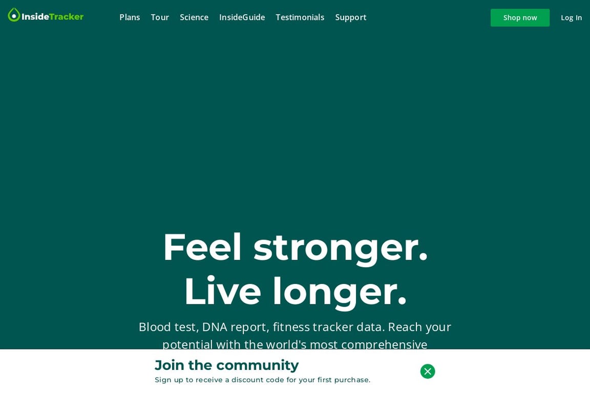 InsideTracker Preferred homepage
