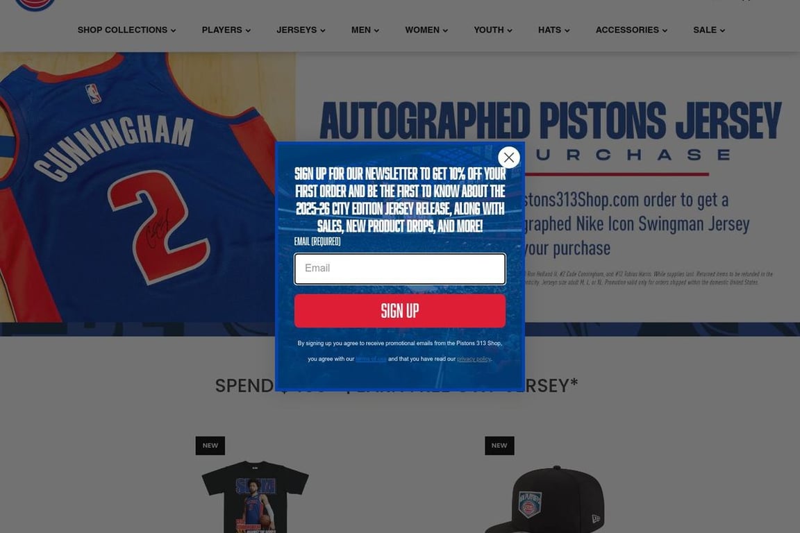 Pistons 313 Shop homepage