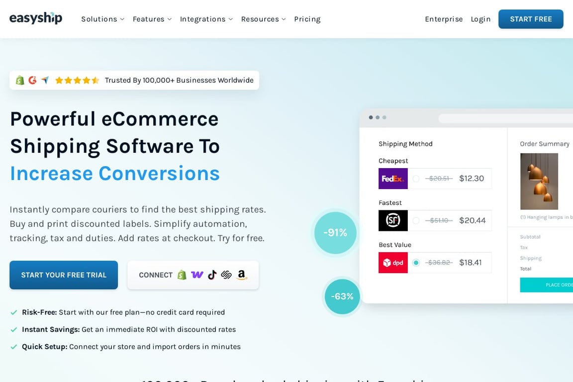 Easyship homepage