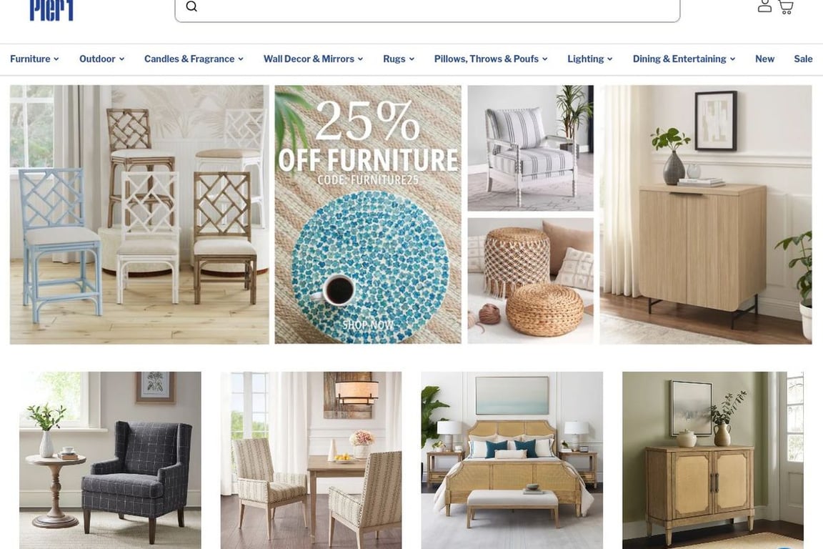 Pier 1 homepage