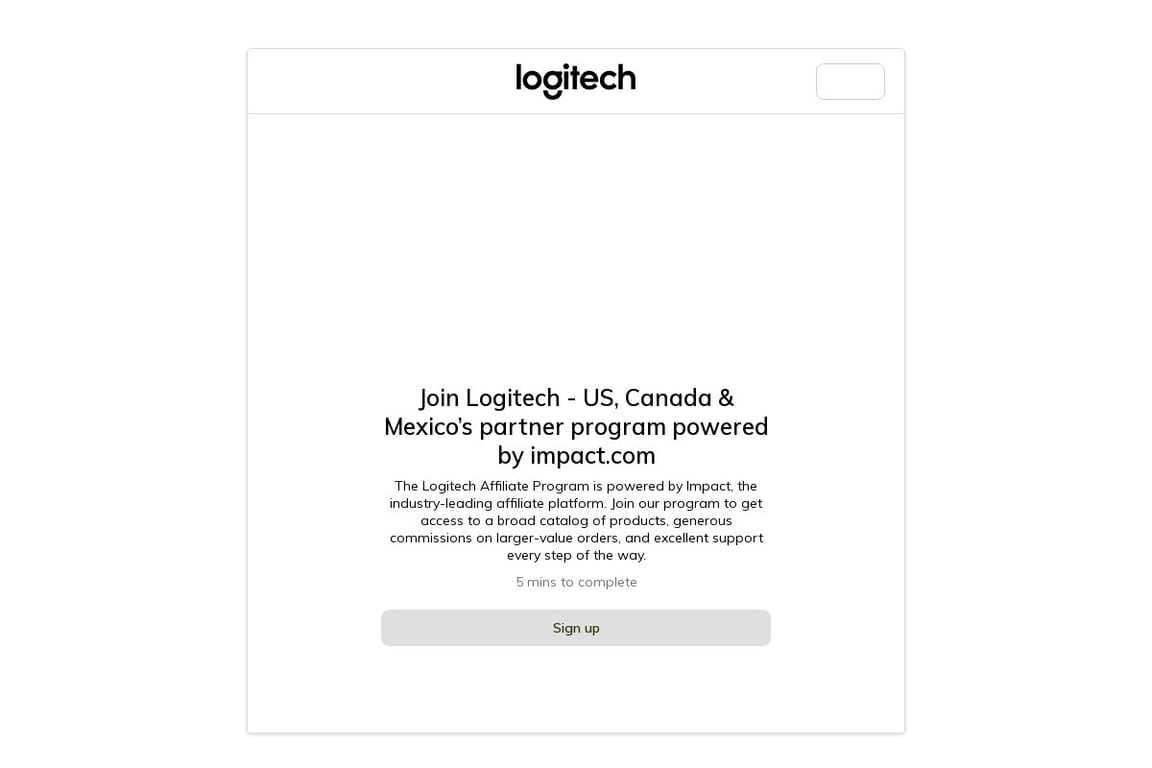 MarketForce – Logitech EMEA affiliate program signup page