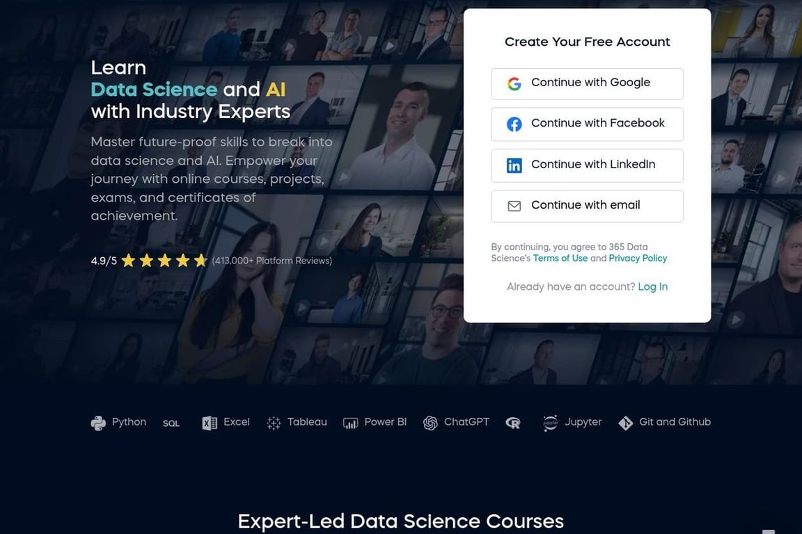 365 Data Science homepage