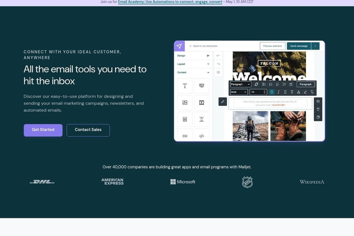 Mailjet homepage