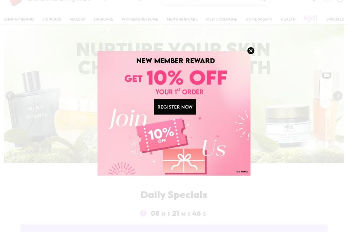 Strawberrynet affiliate program signup page