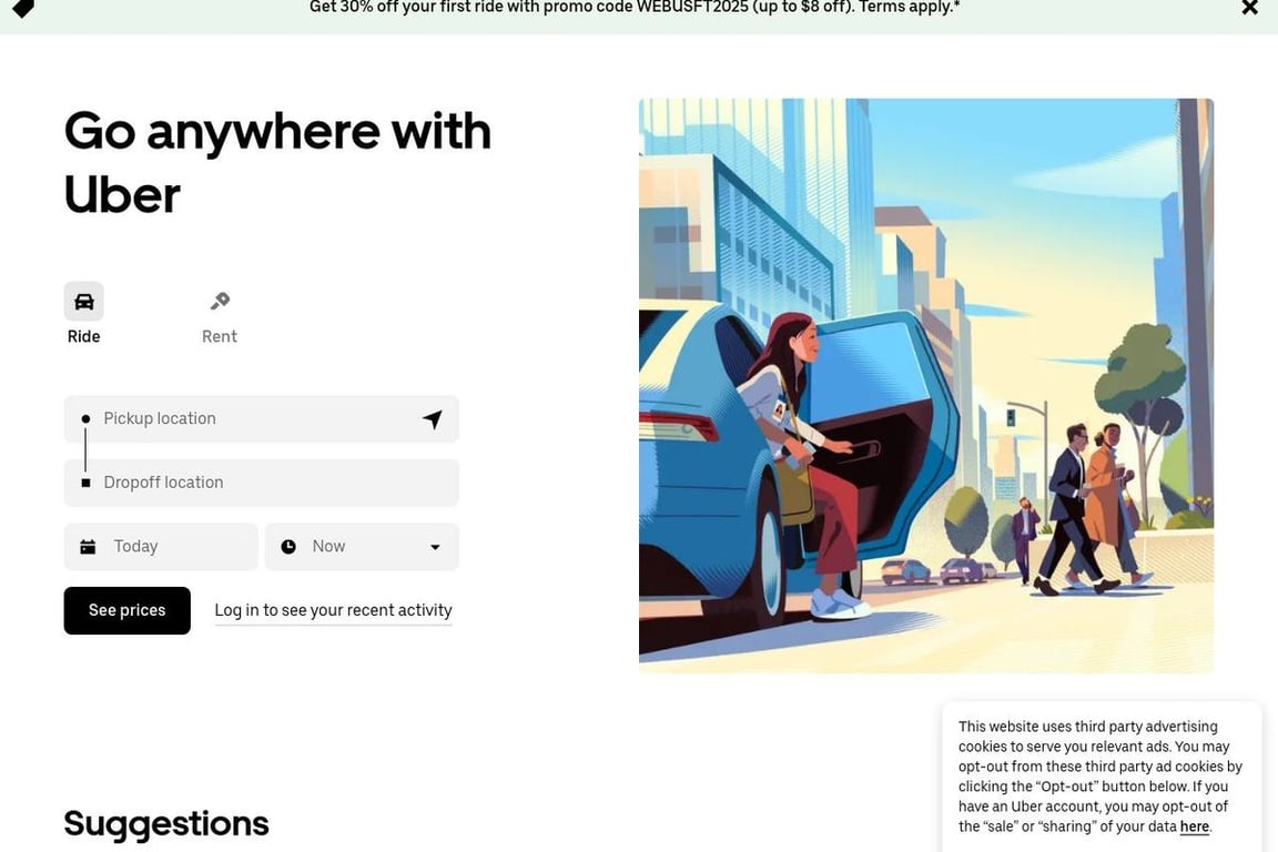 Uber Drivers homepage