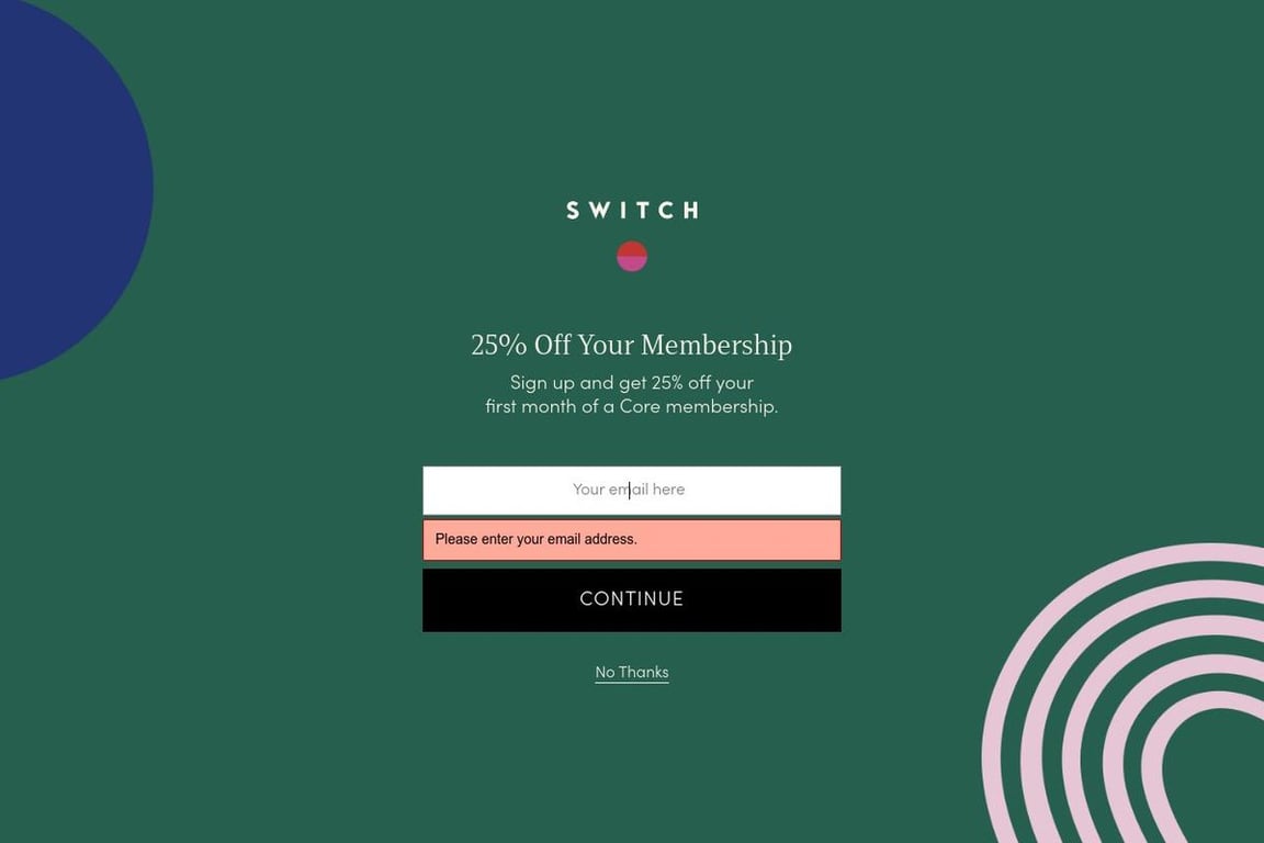 Switch homepage