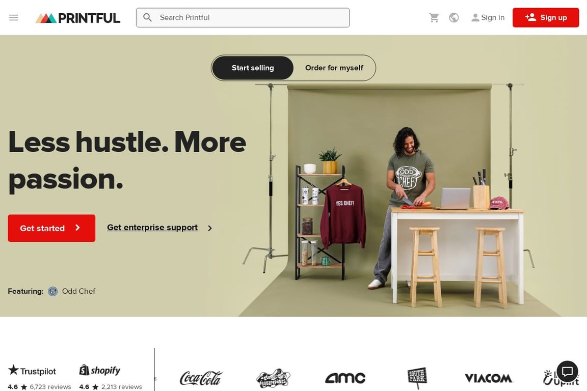 Printful homepage