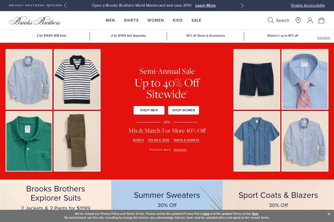 Brooks Brothers homepage