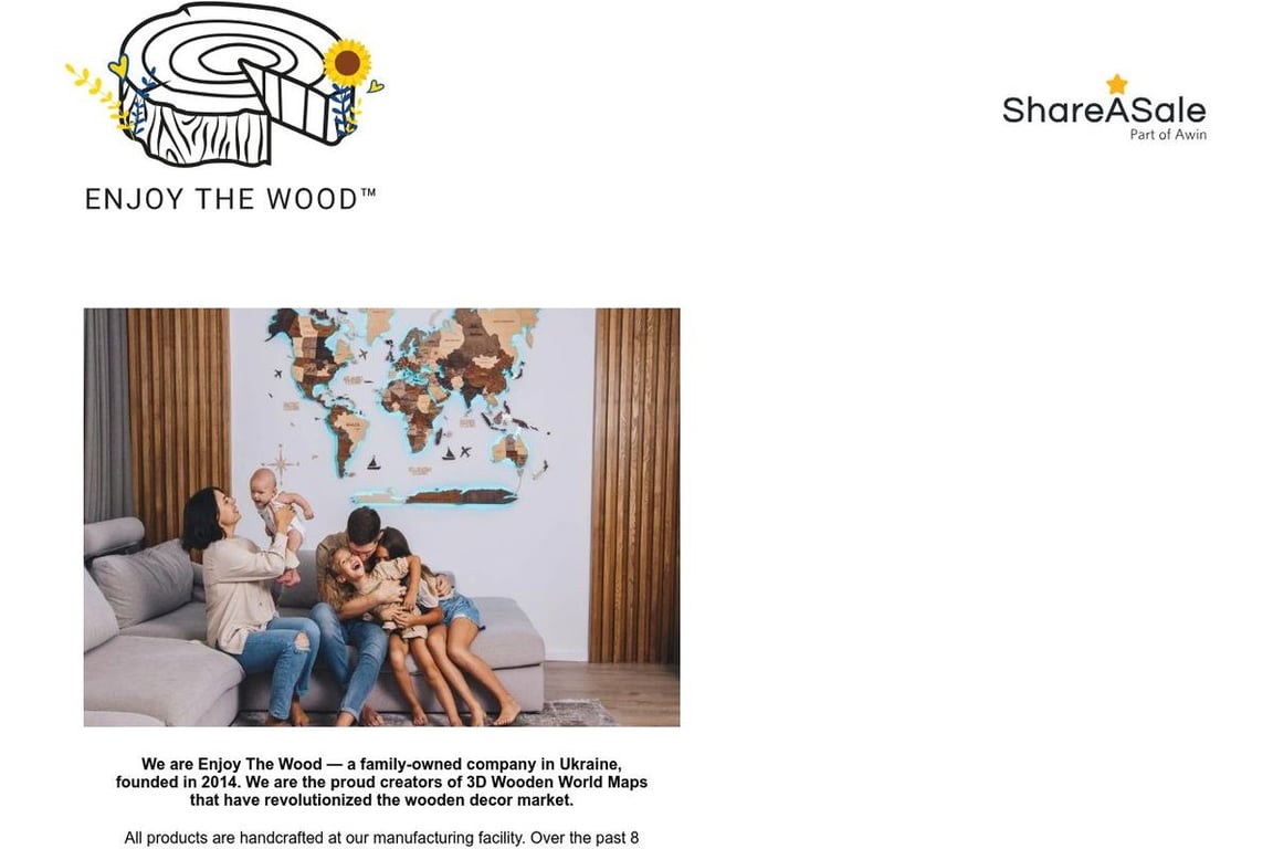 Enjoythewood affiliate program signup page