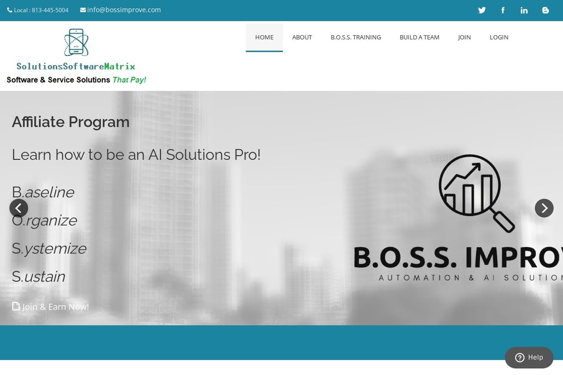 Solutions Software Matrix homepage