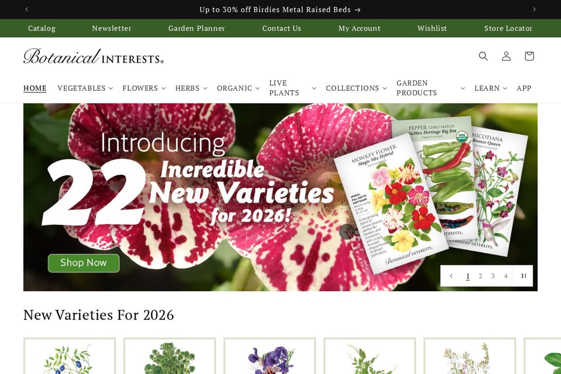Botanical Interests homepage