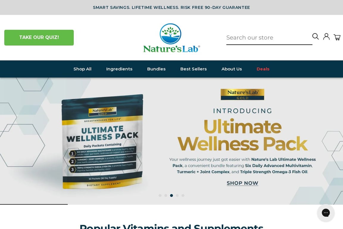 Nature’s Lab homepage
