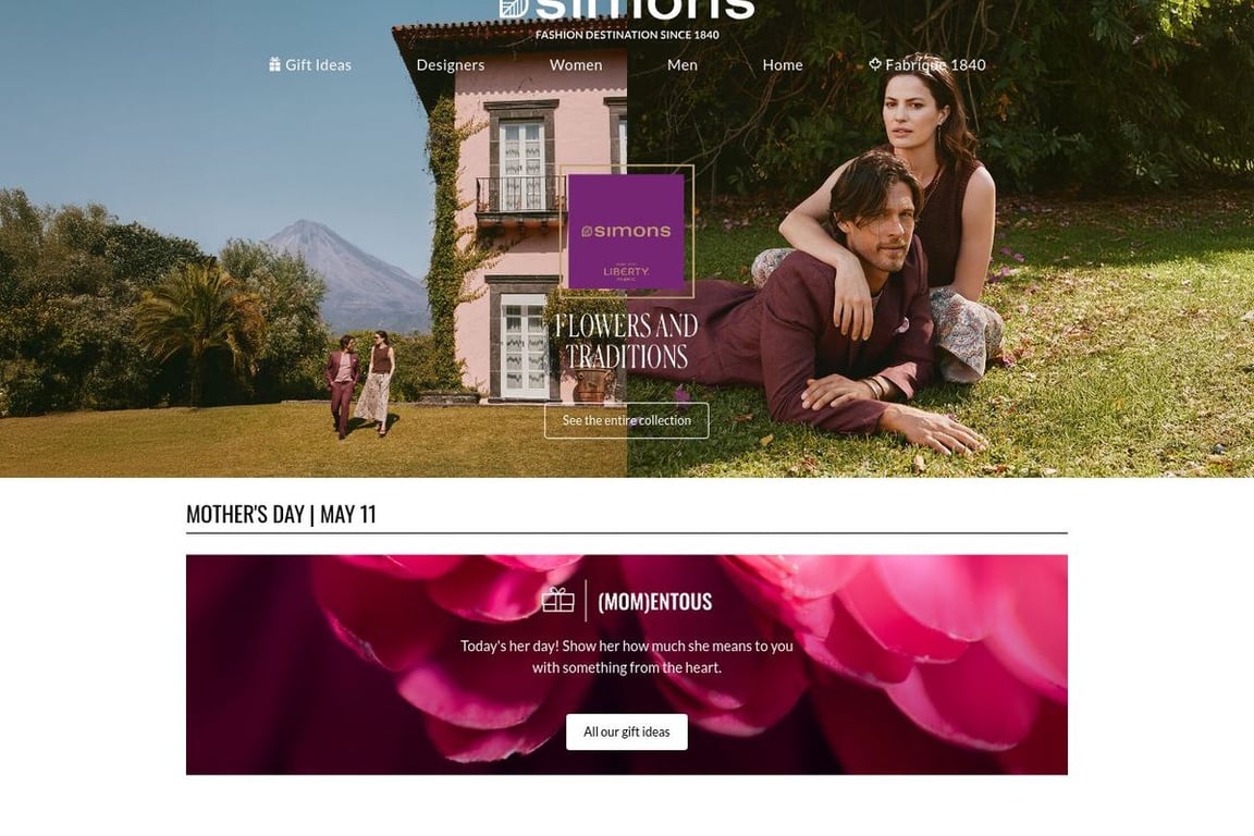Simons US homepage