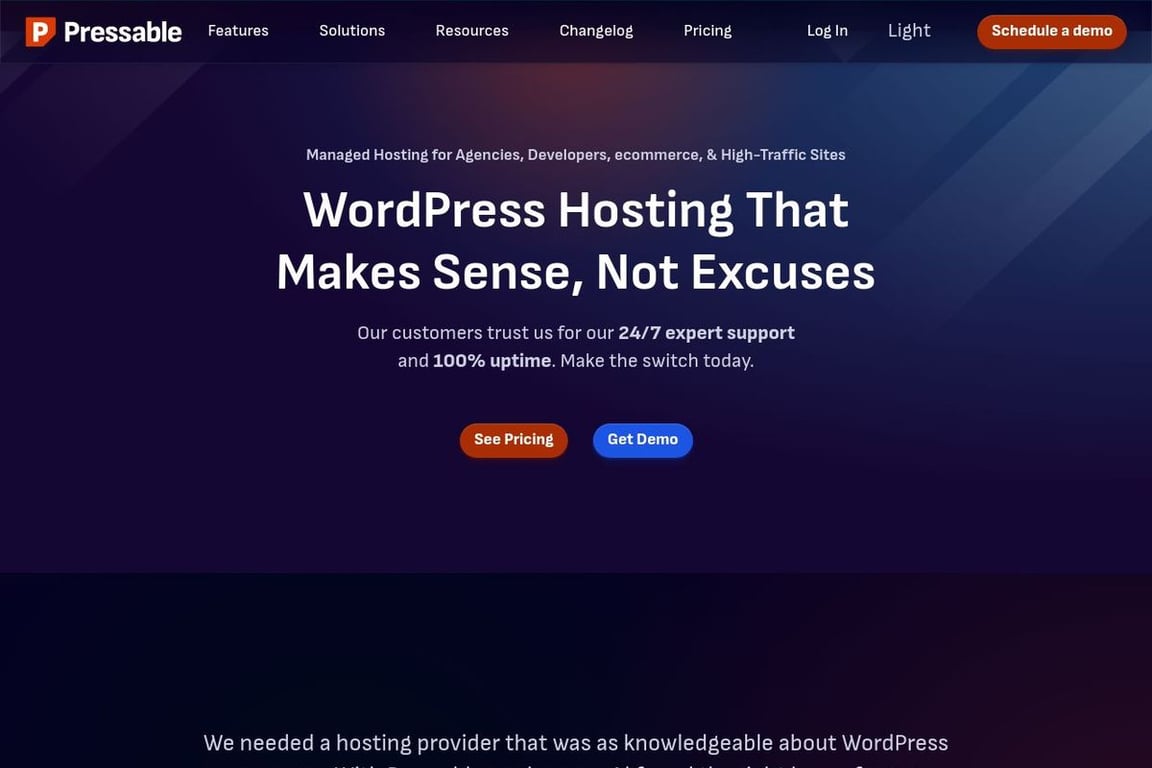 Pressable homepage