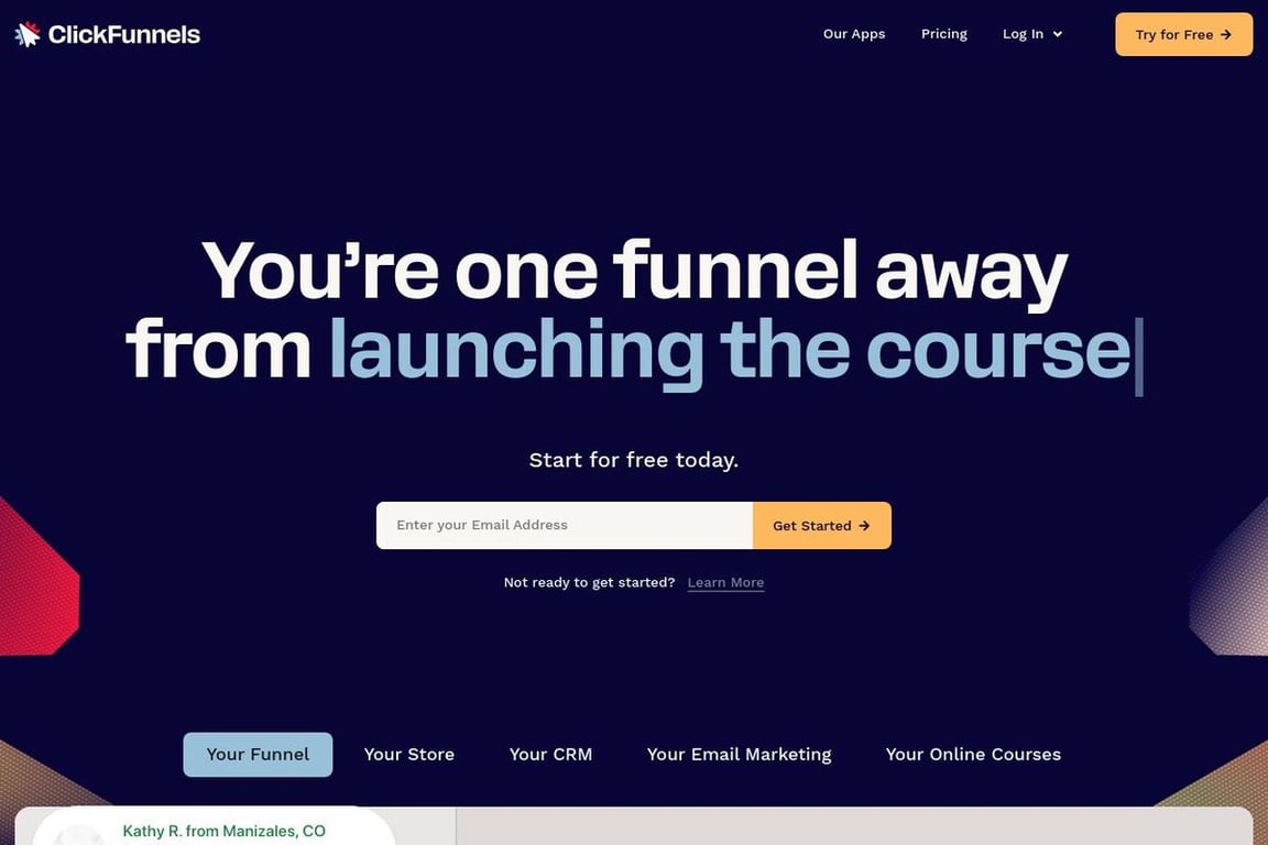 ClickFunnels homepage