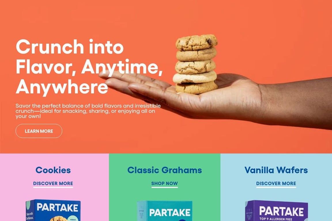 Partake Foods homepage