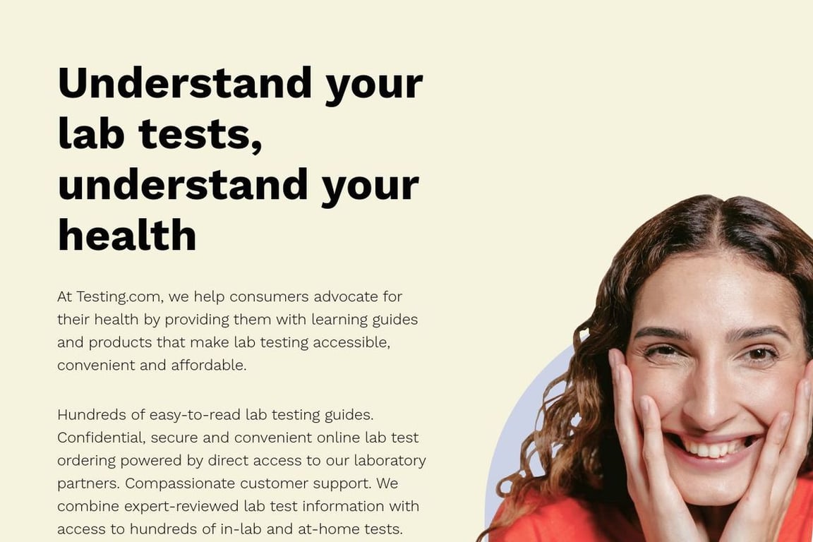 Health Testing Centers homepage