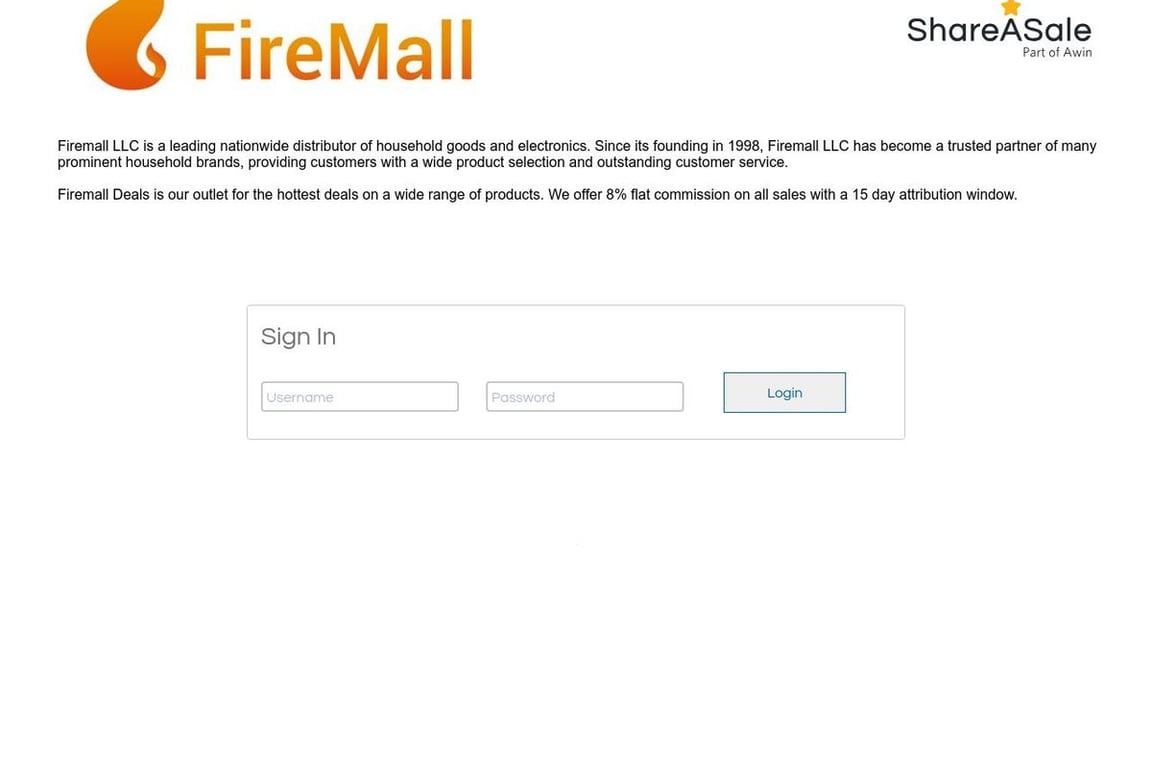 Firemall affiliate program signup page