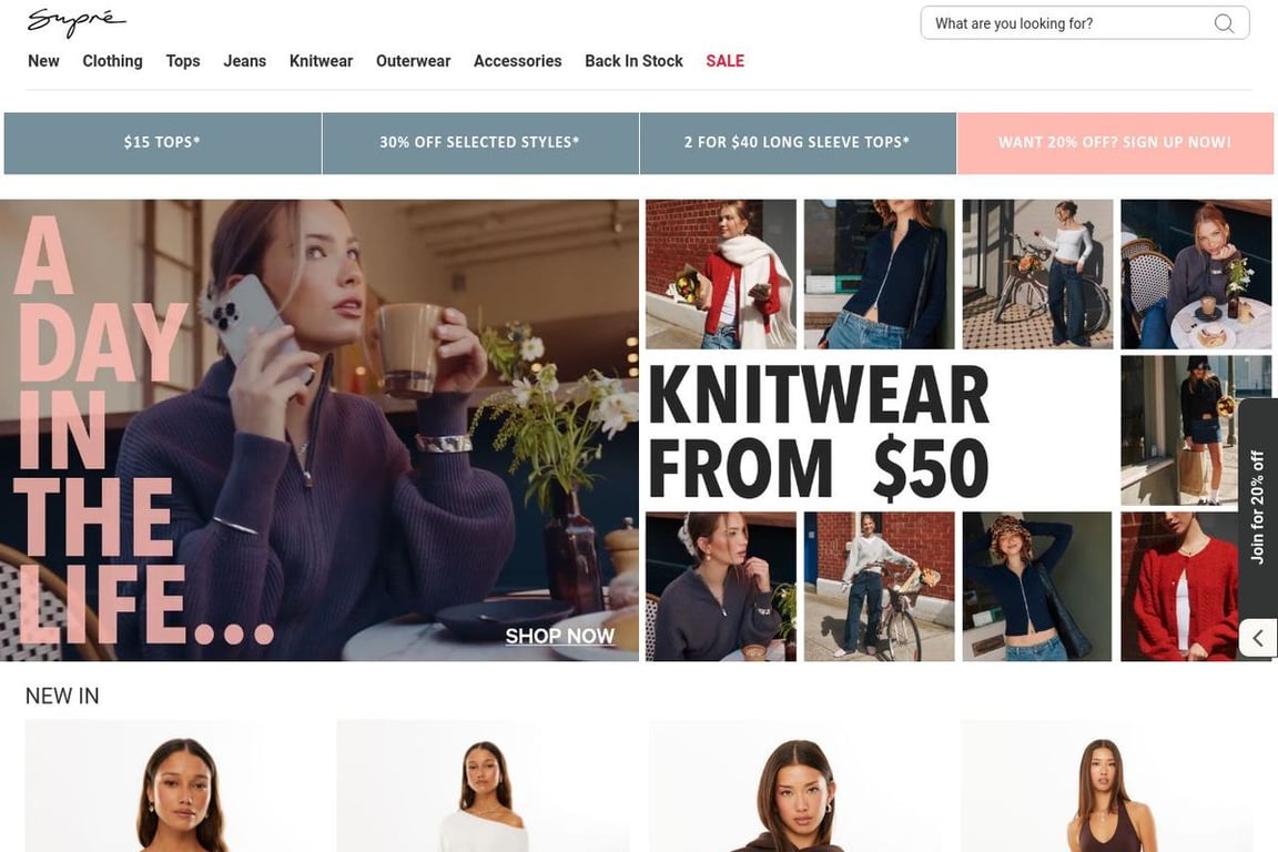 Supre homepage