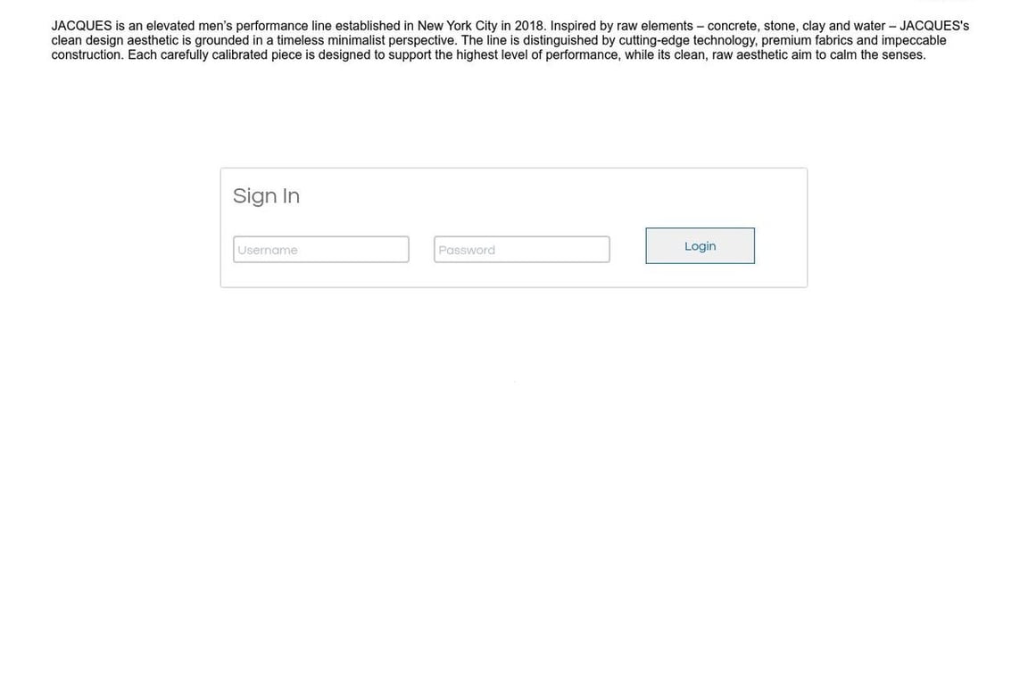Jacques NYC affiliate program signup page