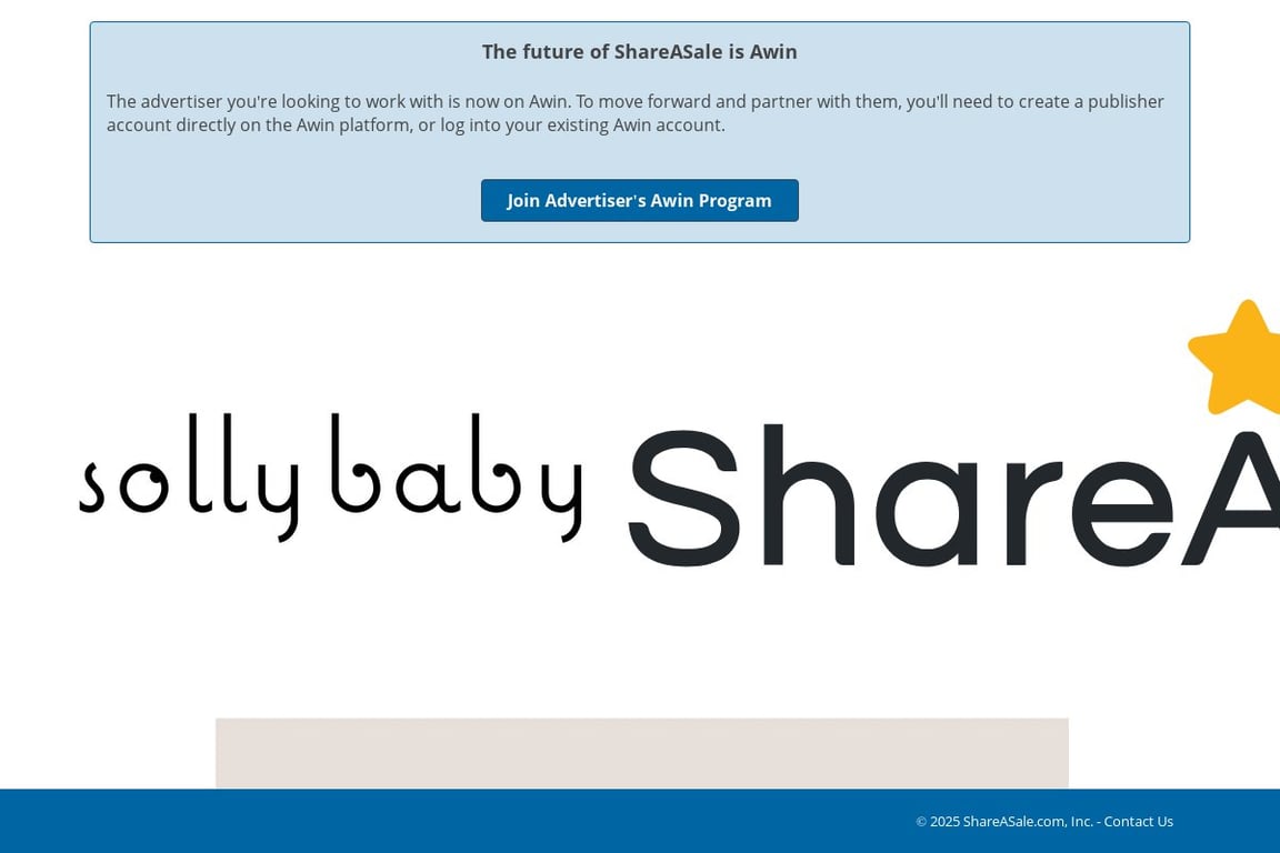 Solly Baby affiliate program signup page