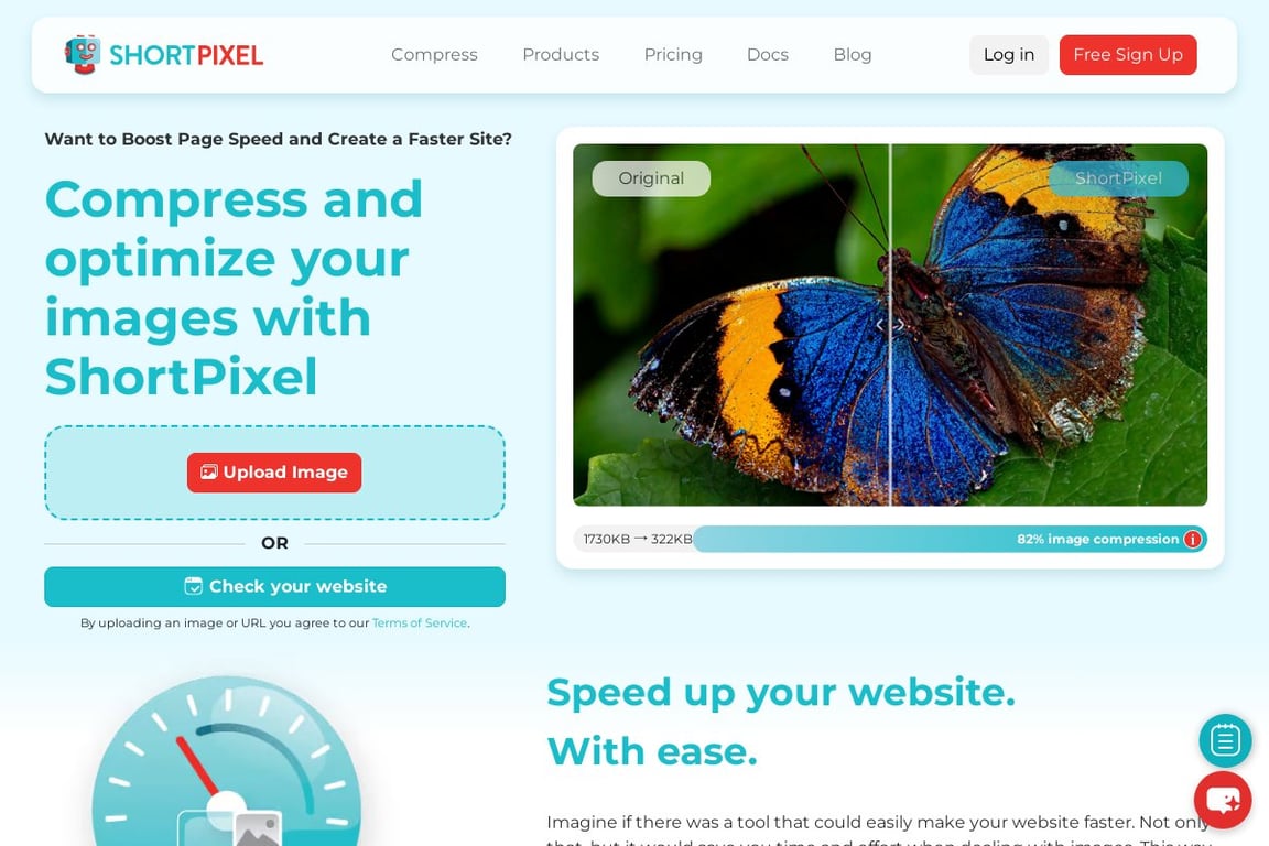 Short Pixel homepage