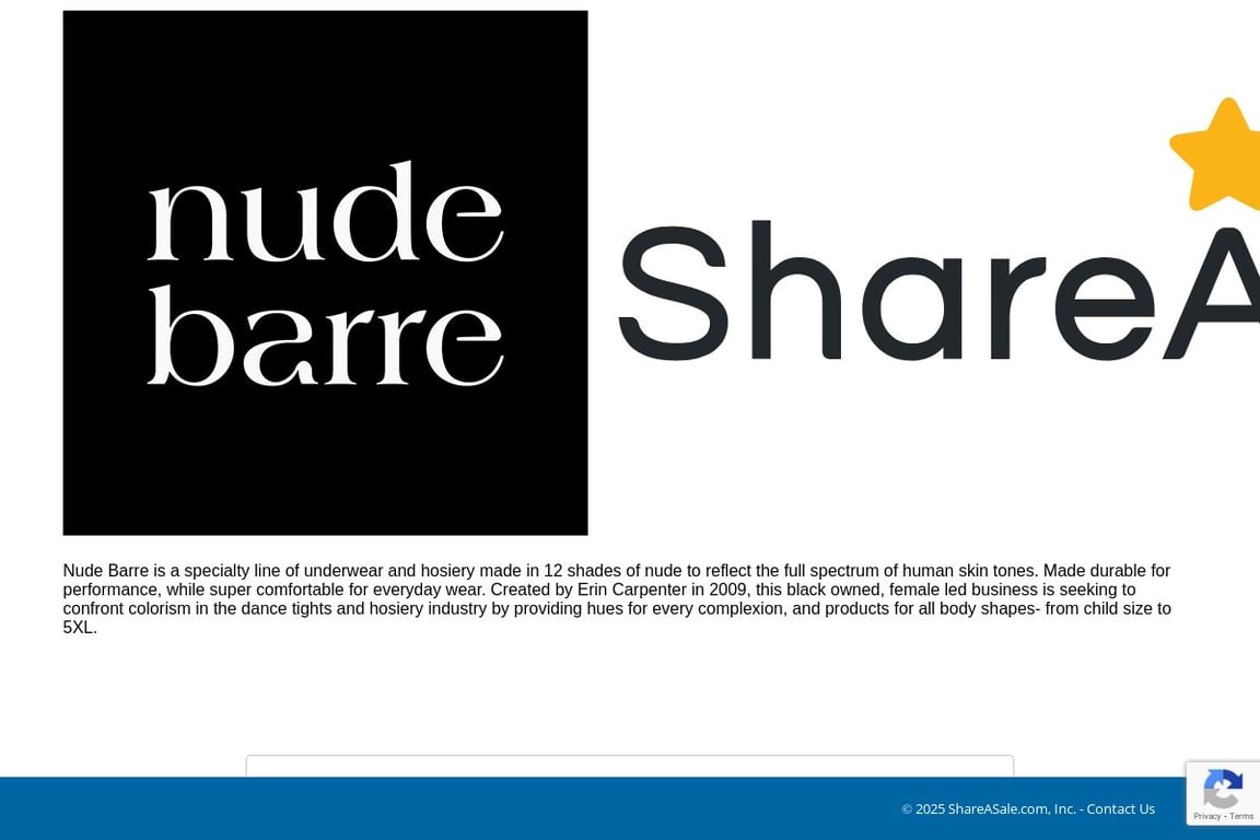 Nude Barre affiliate program signup page