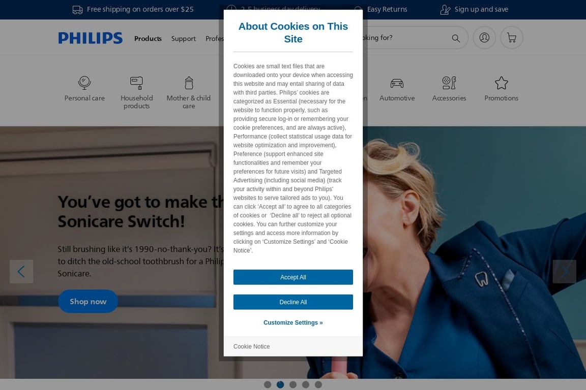 Philips homepage