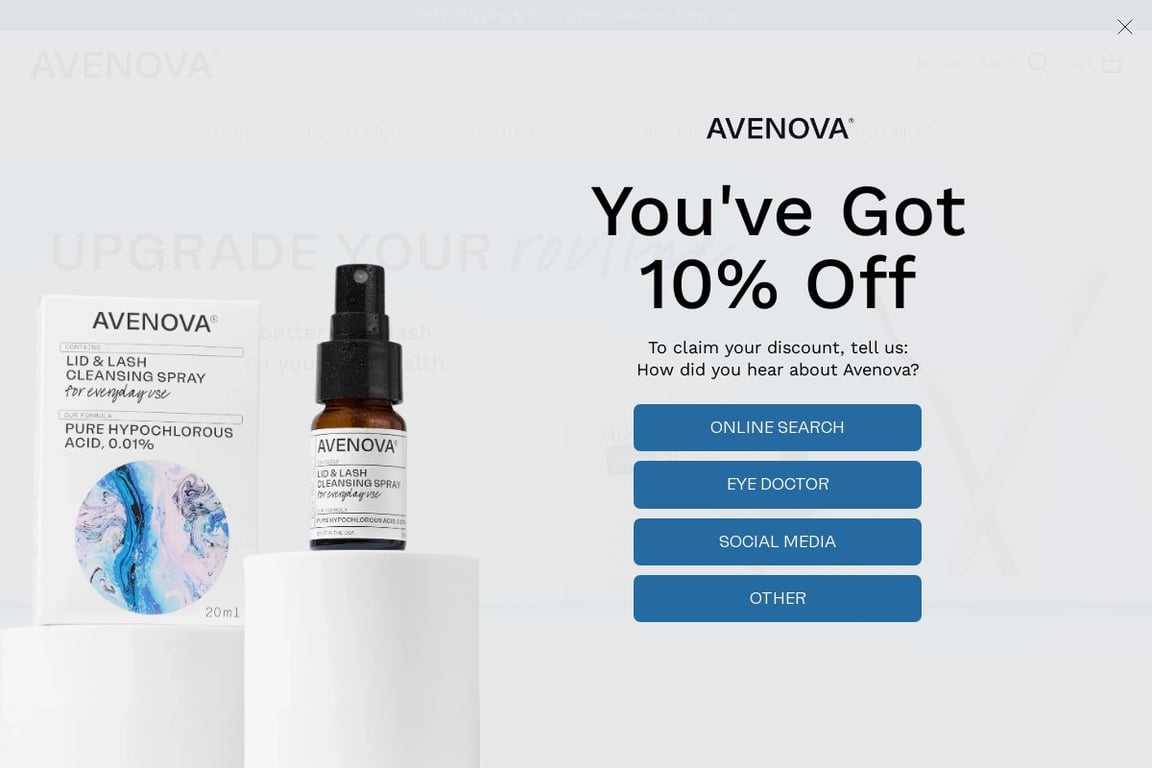 Avenova homepage