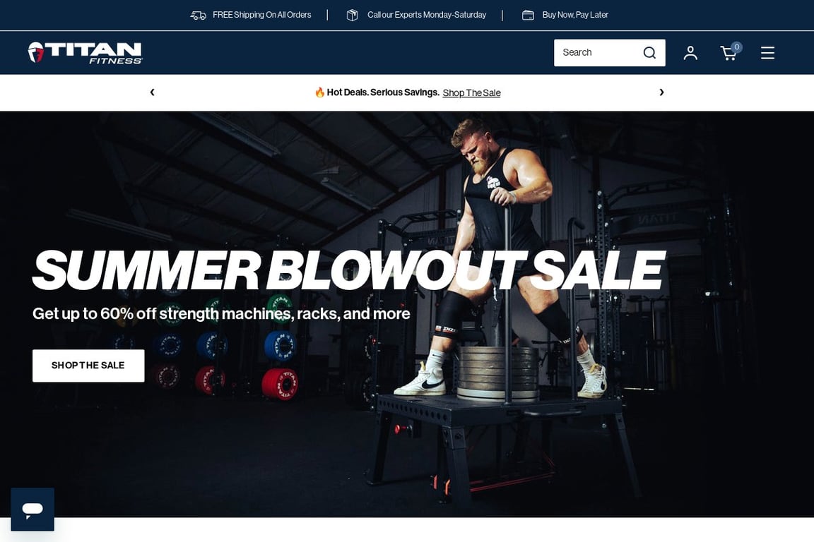 Titan Fitness homepage