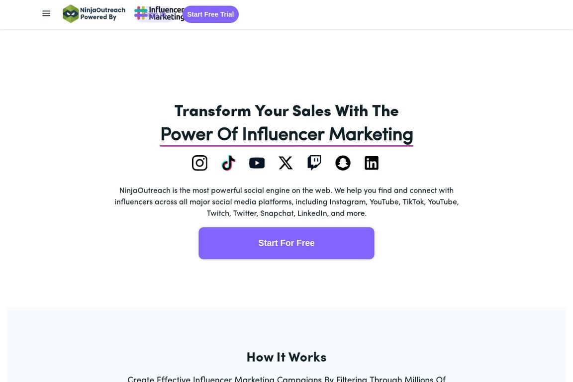 NinjaOutreach homepage