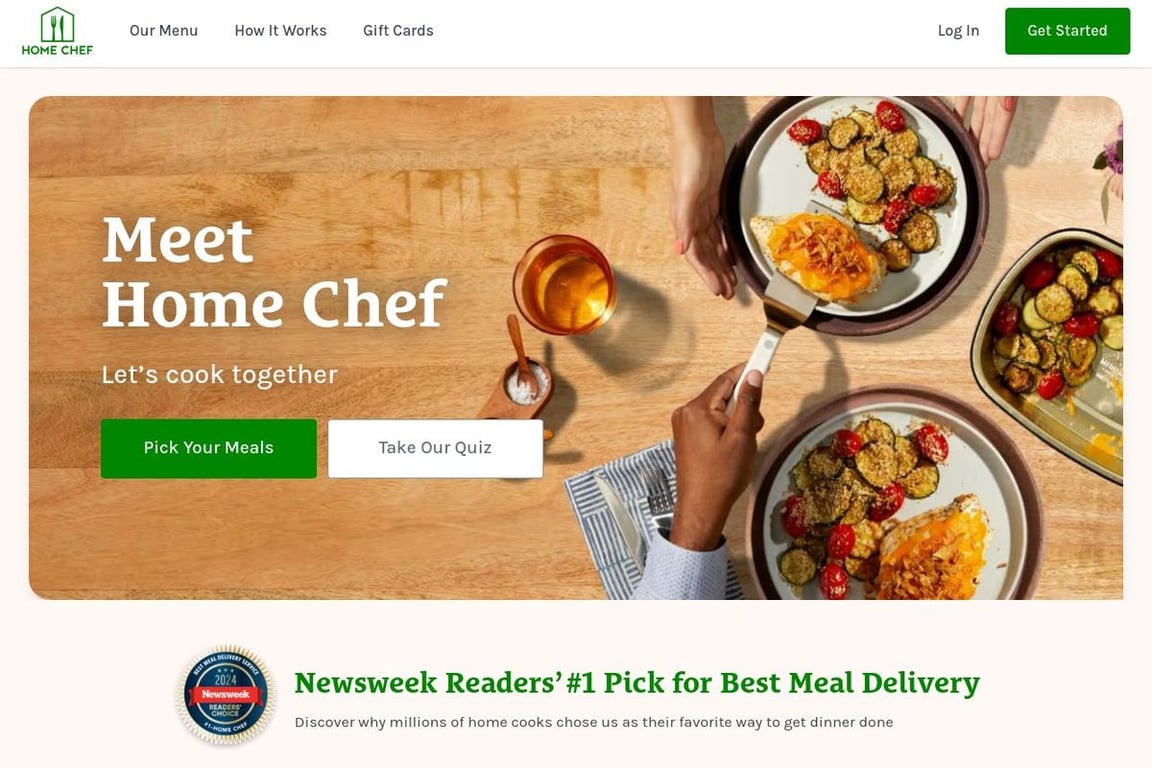 Home Chef homepage
