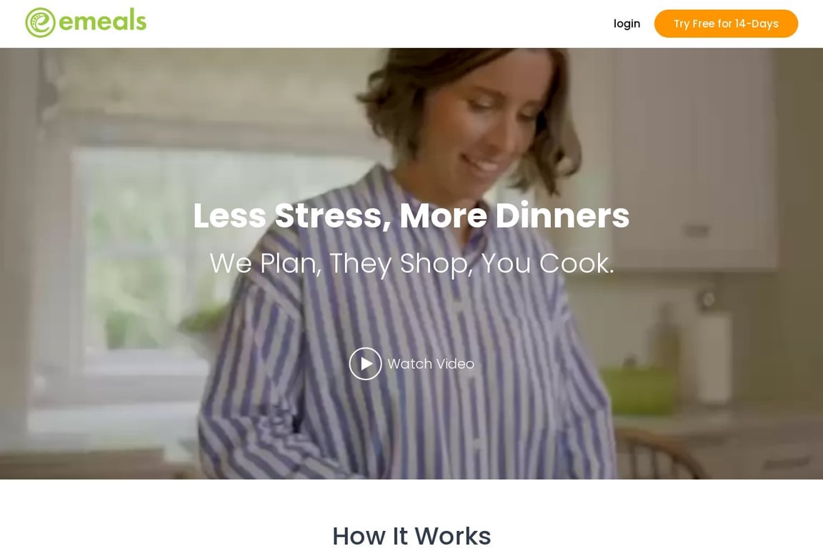 EMeals homepage