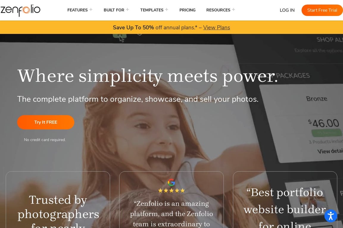 Zenfolio.com homepage