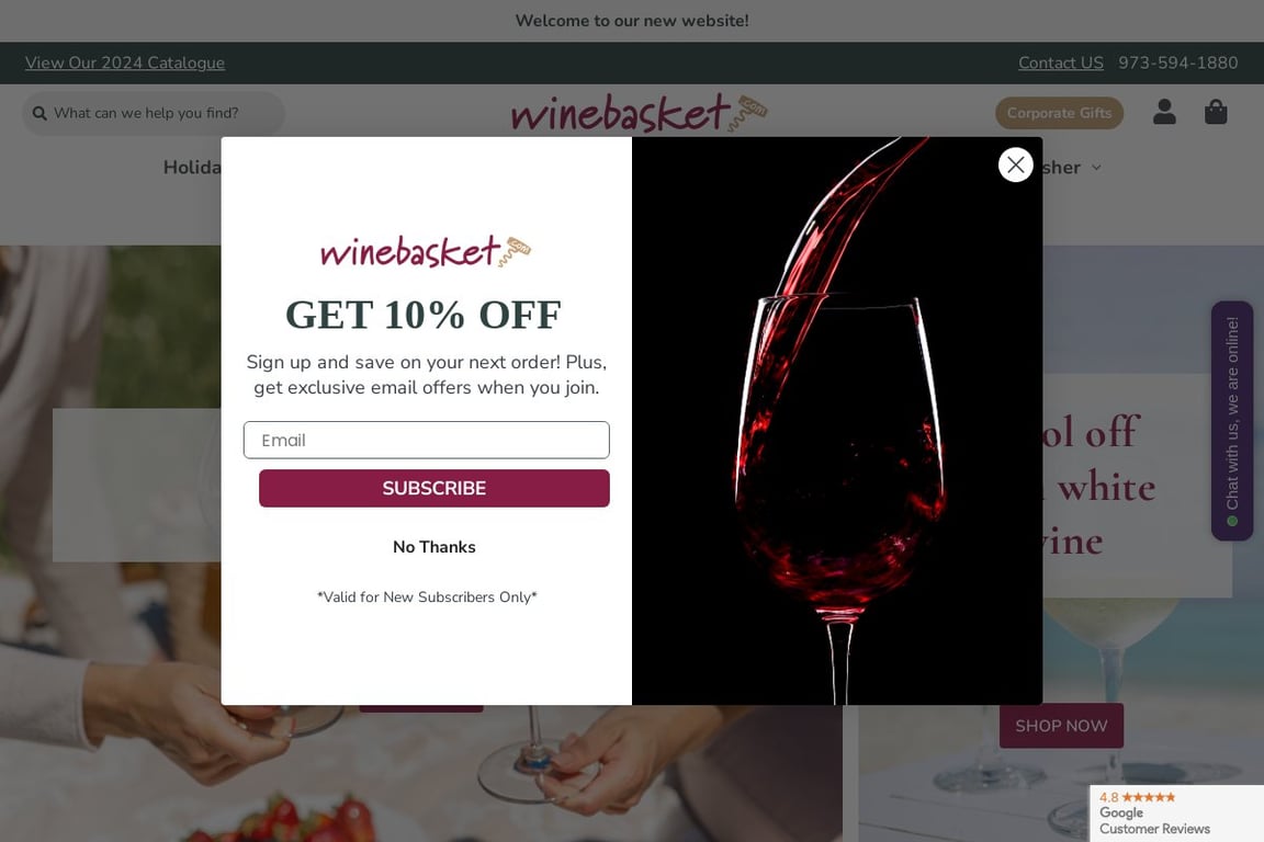 Winebasket homepage