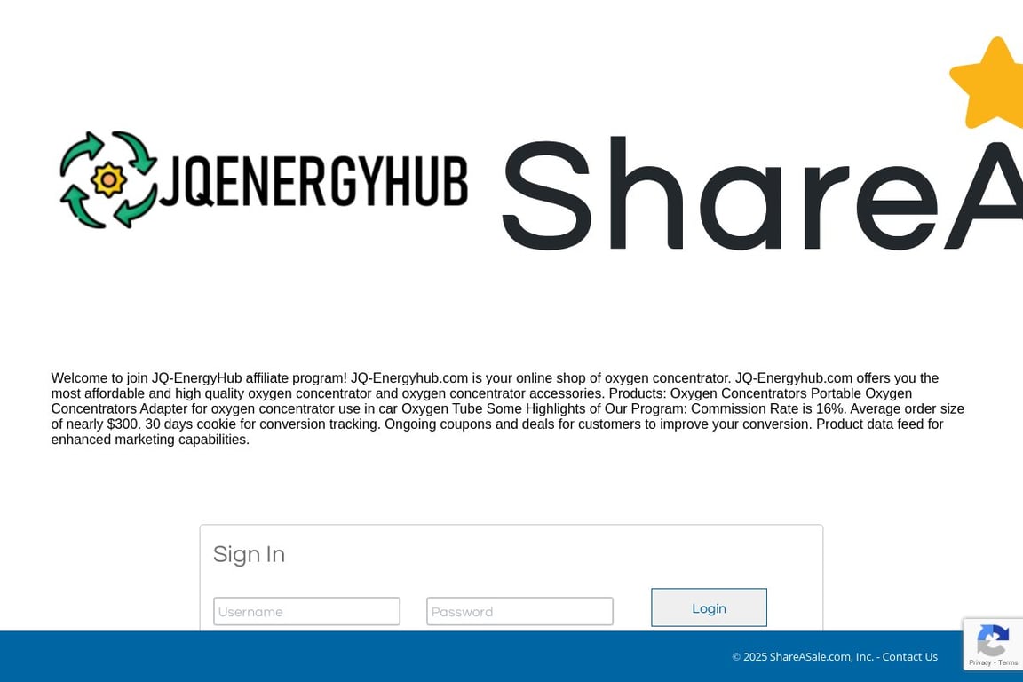 JQ-EnergyHub affiliate program signup page