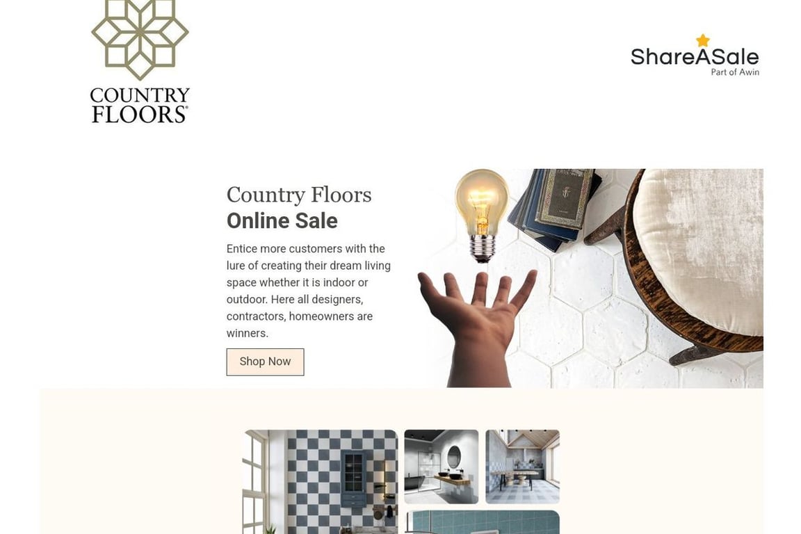 Country Floors affiliate program signup page