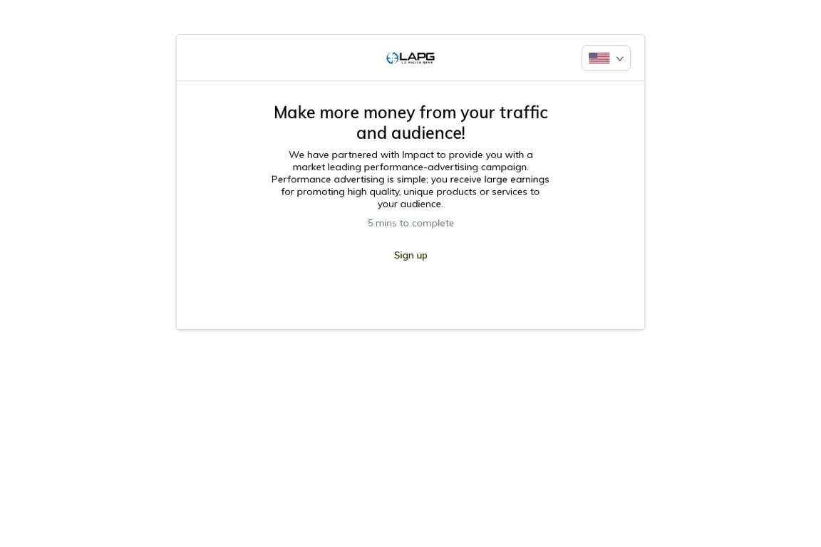 LA Police Gear affiliate program signup page