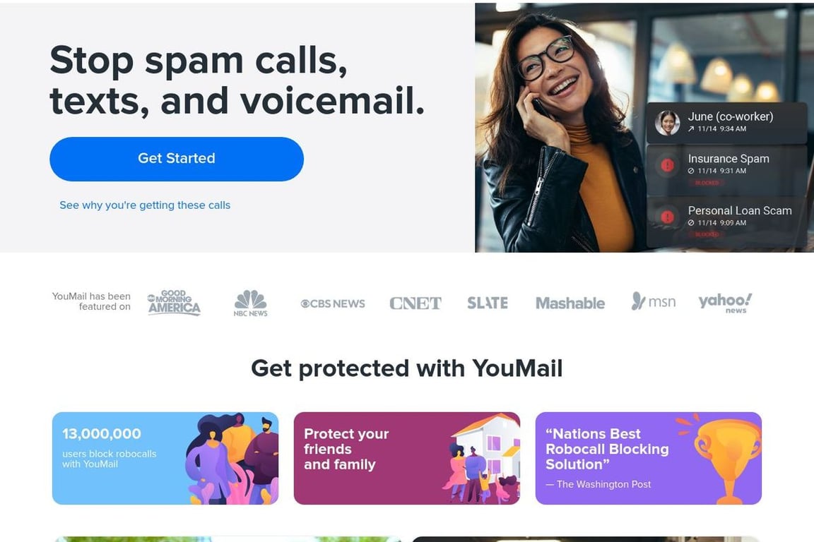 Youmail homepage