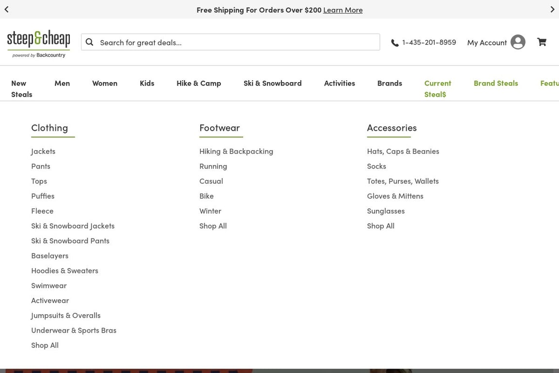 SteepandCheap.com homepage