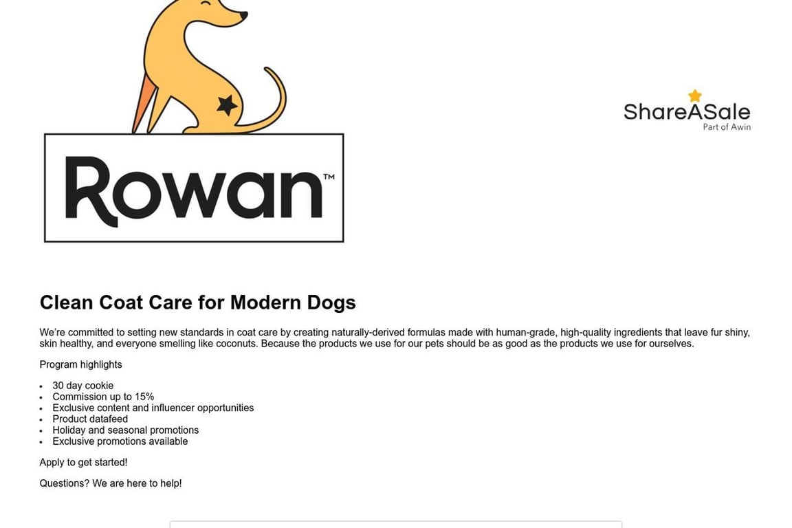 Rowan affiliate program signup page